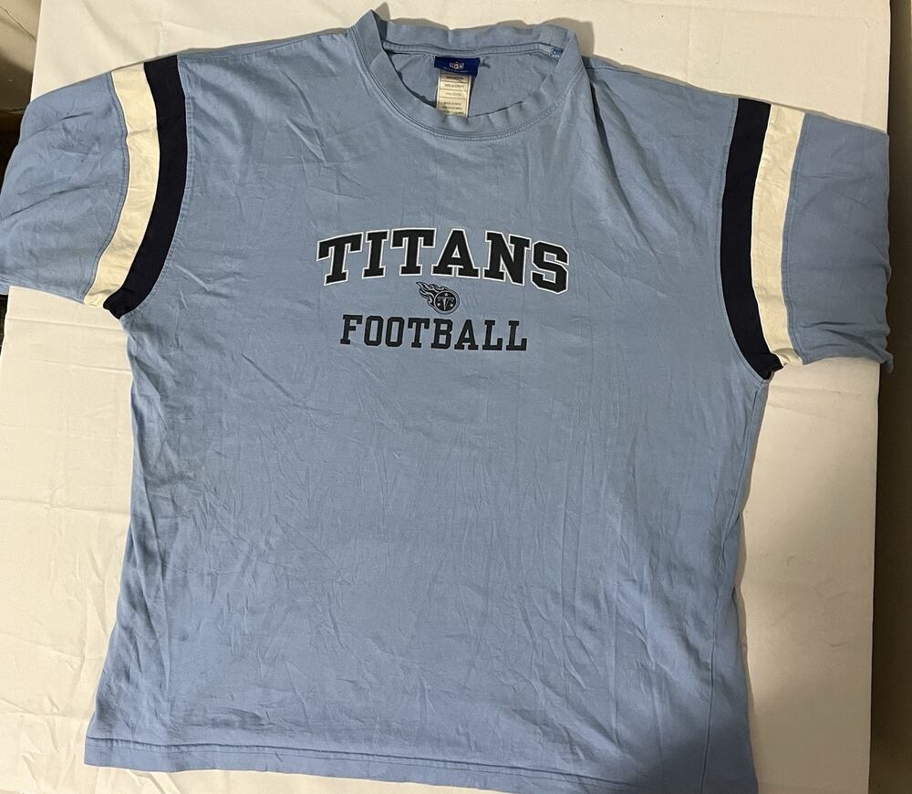 Tennessee Titans Reebok Sports NFL Football Cotton T-Shirt - Size XL Blue Nice